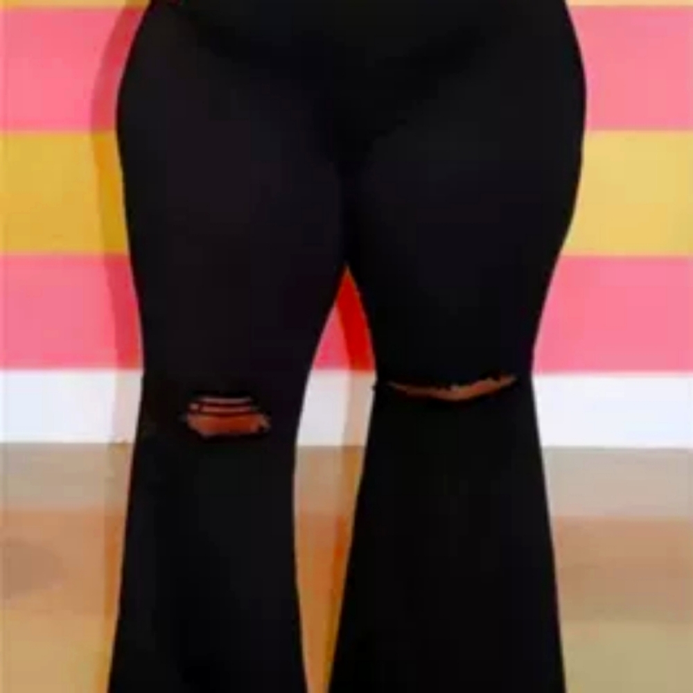 Plus Size🔥🔥WIDE LEG BLACK DENIM JEANS